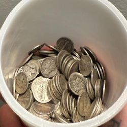 $25 In Silver Face 90% Silver Dimes Mix Of Mercury And Roosevelt 