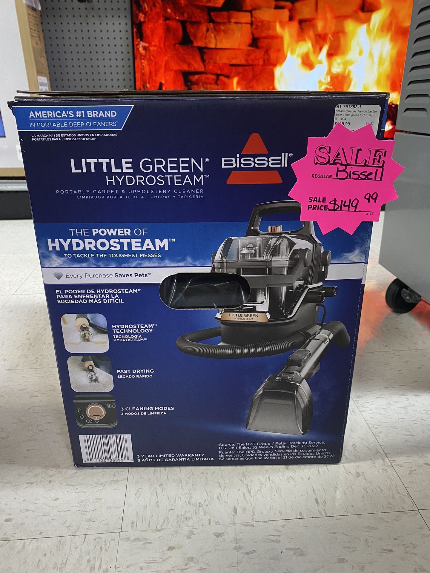 Brand New Bissel Little Green Hydrosteam Portable Carpet And Upholstery Cleaner