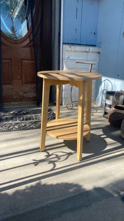 Natural Wood Colored Side Table