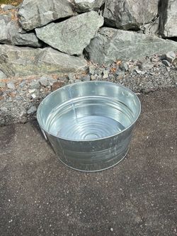 Large Round Galvanized Wash Tub
