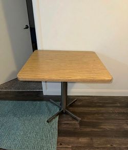 Sleek Square Bistro Table - Modern Oak Finish