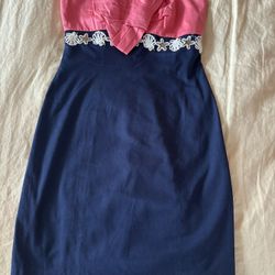 Lilly Pulitzer Red & Coral Strapless Dress (XXS/00)