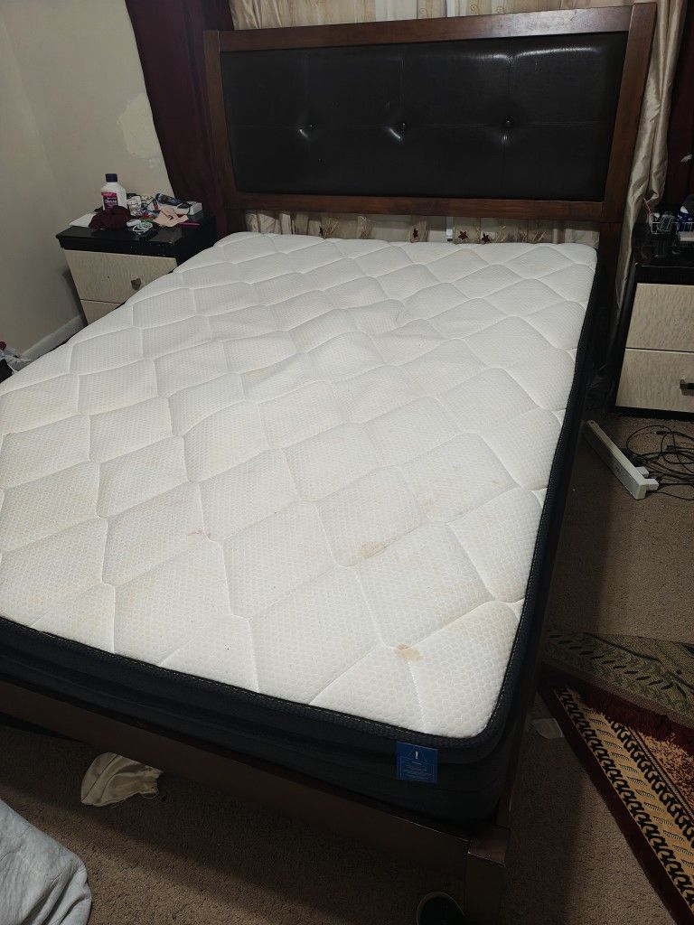 Leather Bed With Mattress