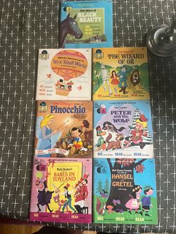Vintage Disney Read-Along Book and Record Set of 7