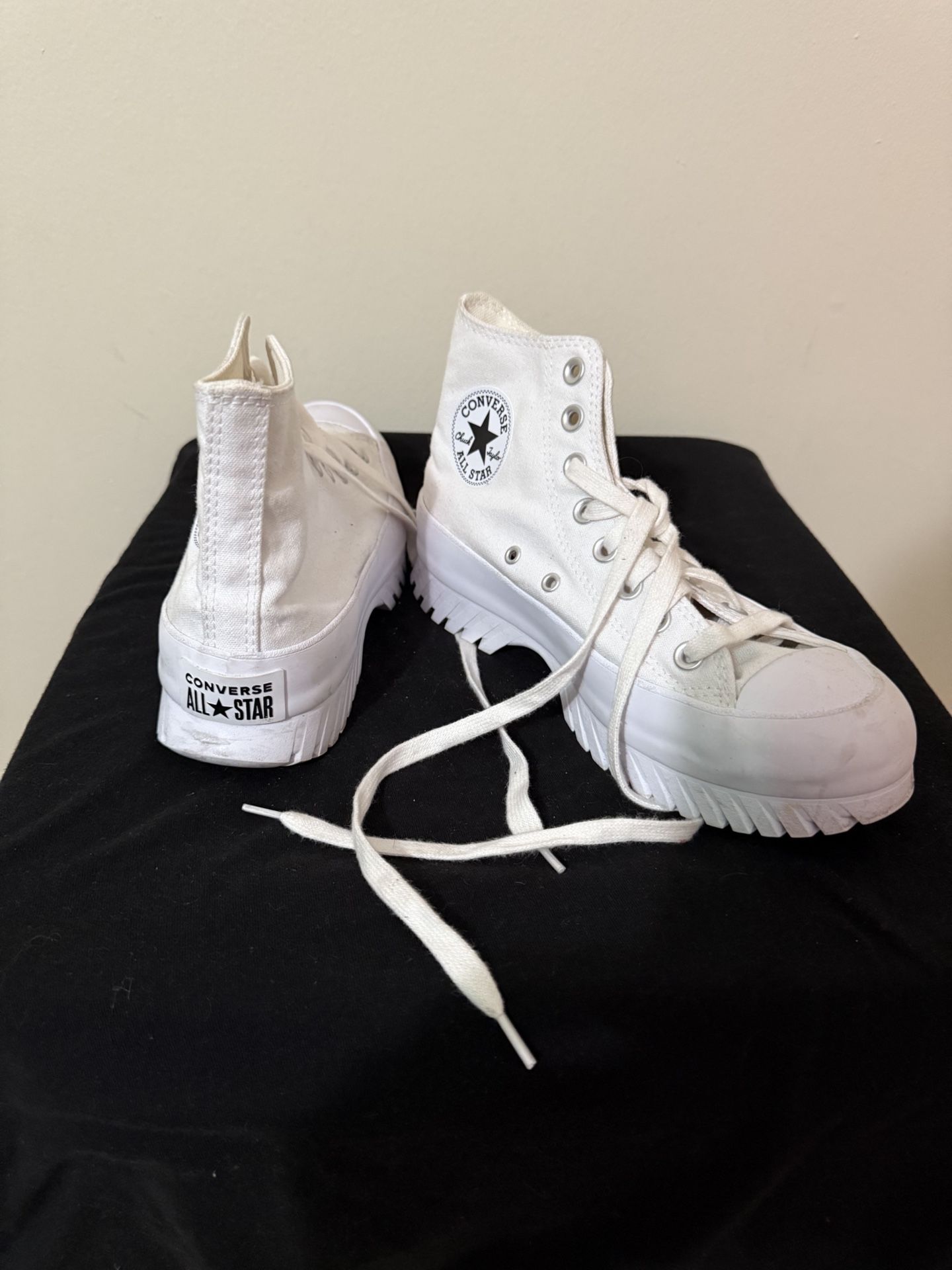 Whit Chunky Converse All Star High top Shoes W 8 1/2