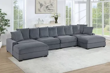 Brand New Grey Super Plush Modular Sectional Sofa