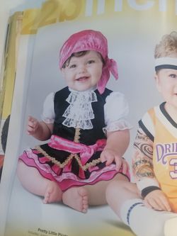 Infant girl, pirate Halloween costume size 12/18 months.