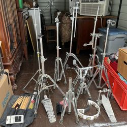 Must Sell ASAP  Stands For Cymbals and Drums, With Tambourine, Block And Sticks