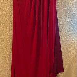 Red satan off the shoulder gown size 12