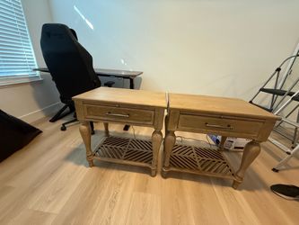 Living Spaces (Real Wood) Whitney Night Stands and Matching Mirror