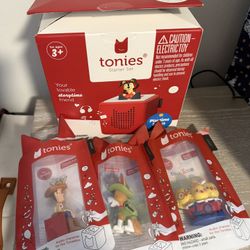 Red Tonie Box With 3  Tonies Brand New