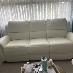 New Sofa & Loveseat White Leather 