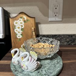 Vintage Green Marble MCM stone tray