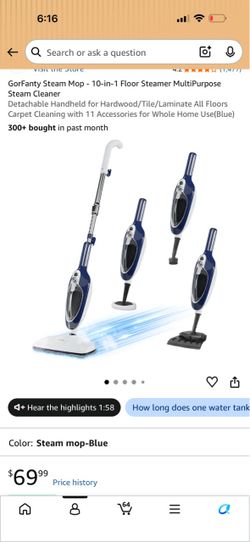 GorFanty 10-in-1 Steam Mop Floor Cleaner