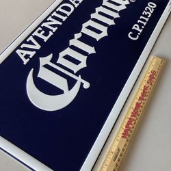🌟 New Corona Avenida Street Sign Metal Beer Bar Tin  