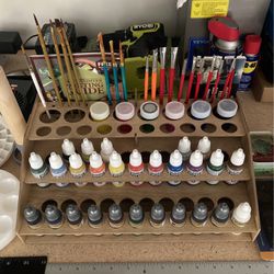 Model Paints, Brushes, Tools, & Unpainted Models