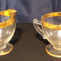 Vintage Gold Rimmed Glass