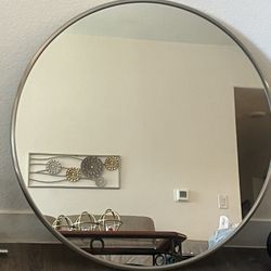36x36” Silver Round Wall Mirror  Asking 95 Delivery Available 