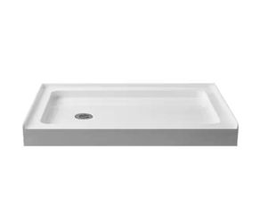 SB4832L 48 in. L x 32 in. W Rectangular Alcove Shower Pan Base with Left Drain