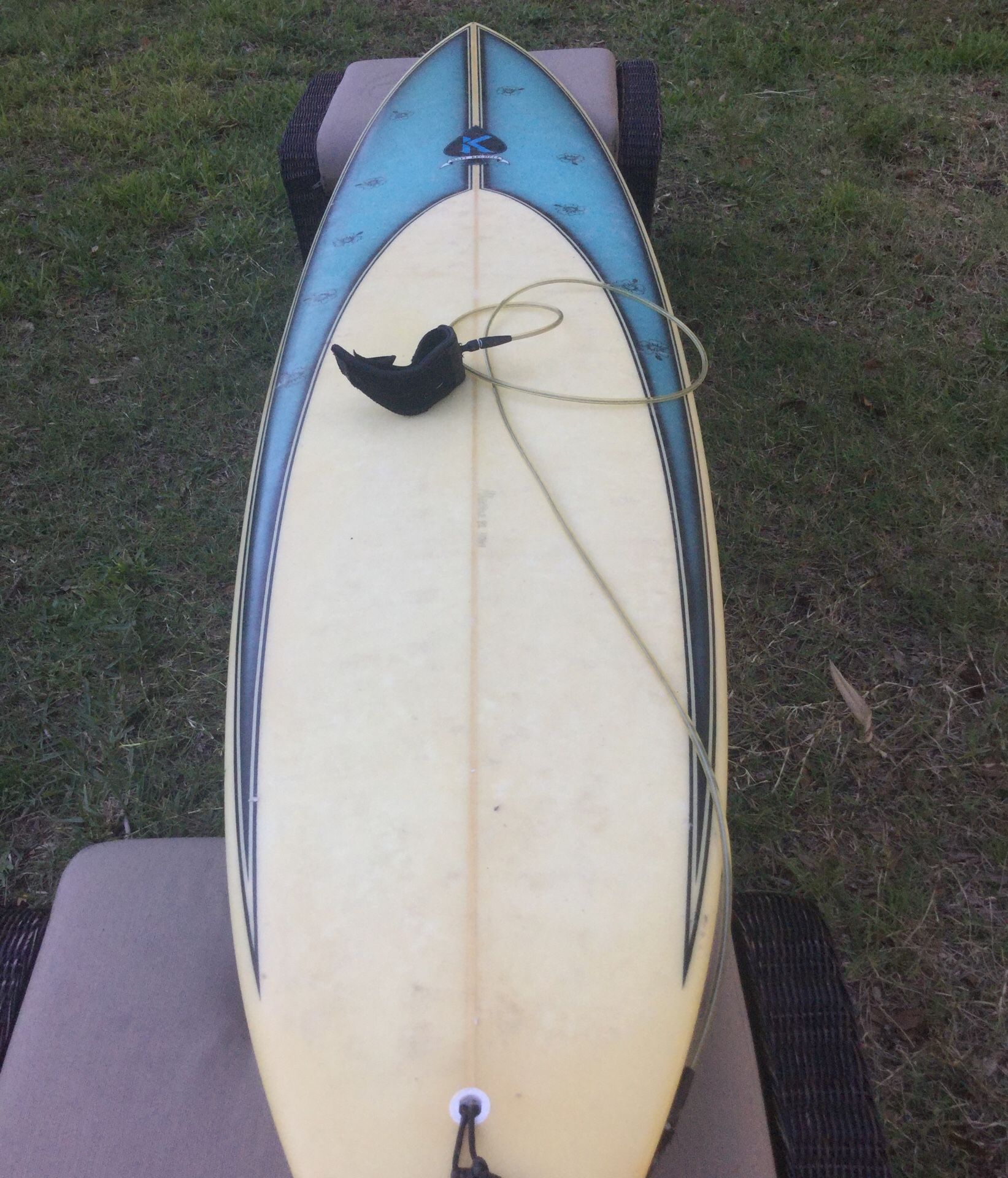 Surfboard Matt Kechele 8’2” thruster. Great board, good shape. Plenty of good times in it.