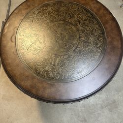 Wood Top And Metal Legs small Table For indoor