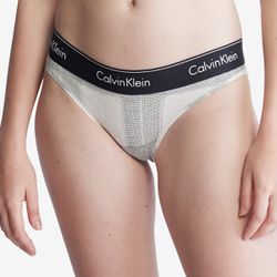 NWT! Calvin Klein Women's Modern Cotton Bikini Underwear - Plaid Oatmeal