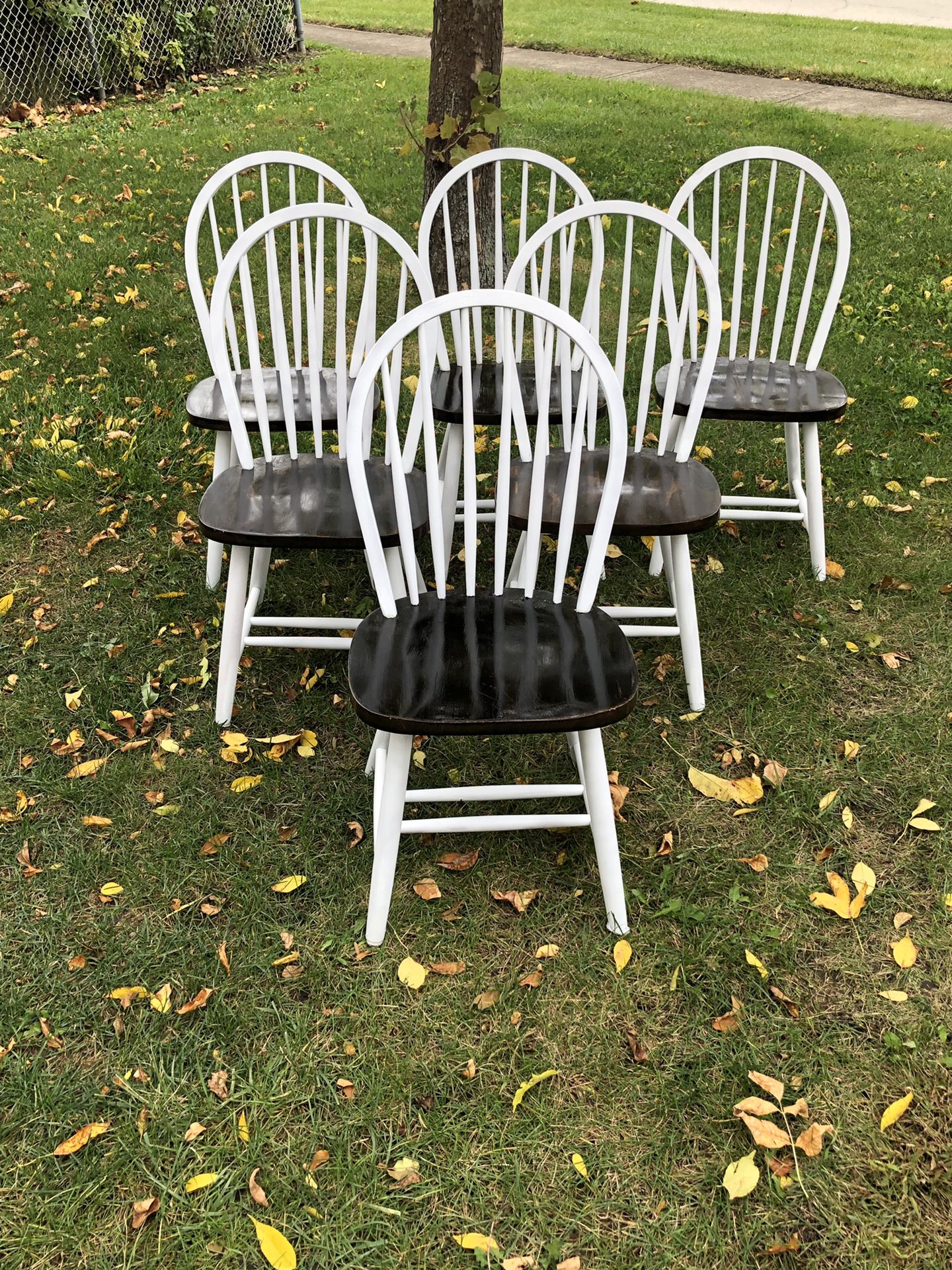 6 Wooden Rustic/Farmhouse Chairs!