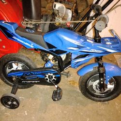 Bike Like New ,Ages 3-5, Training Wheels And Motorcycle Plastic