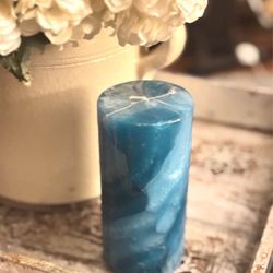 Pier1 Imports Wax Pillar Candle “Oceans” Scent, 3x6, Like New