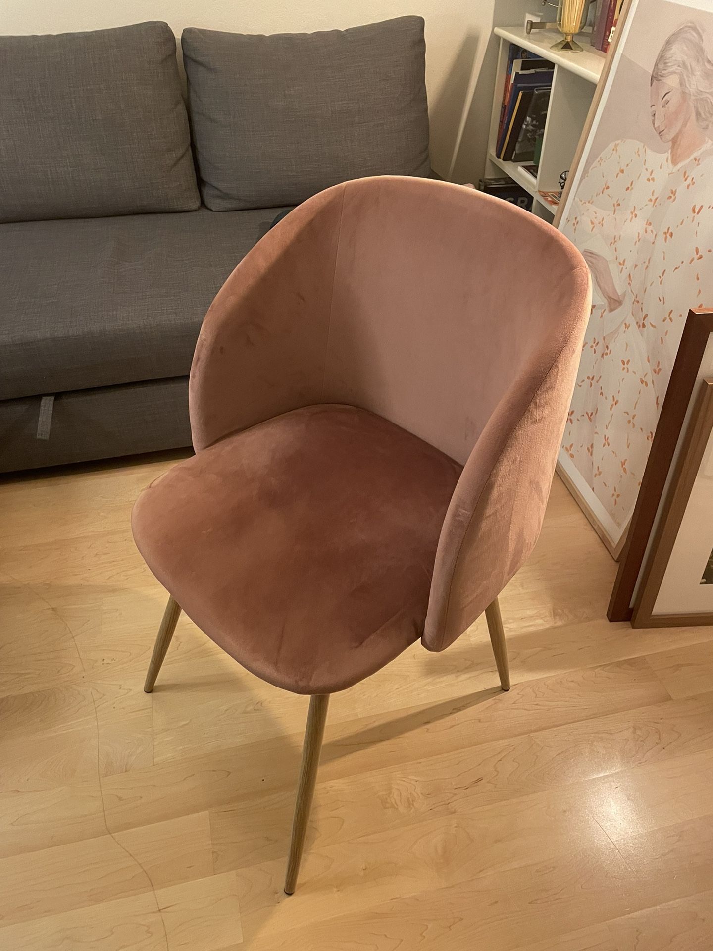 Pink Suede Chair 