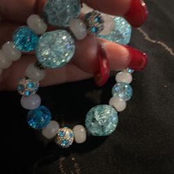 Calcite and Silver plated Beaded necklace Crafted in India, "Fantasy"vintage beaded necklace for women gifts for Christmas 