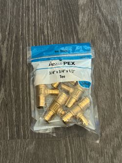 Apollo PEX 3/4" x 3/4" x 1/2" Barb Fitting Tee, 5 Pack