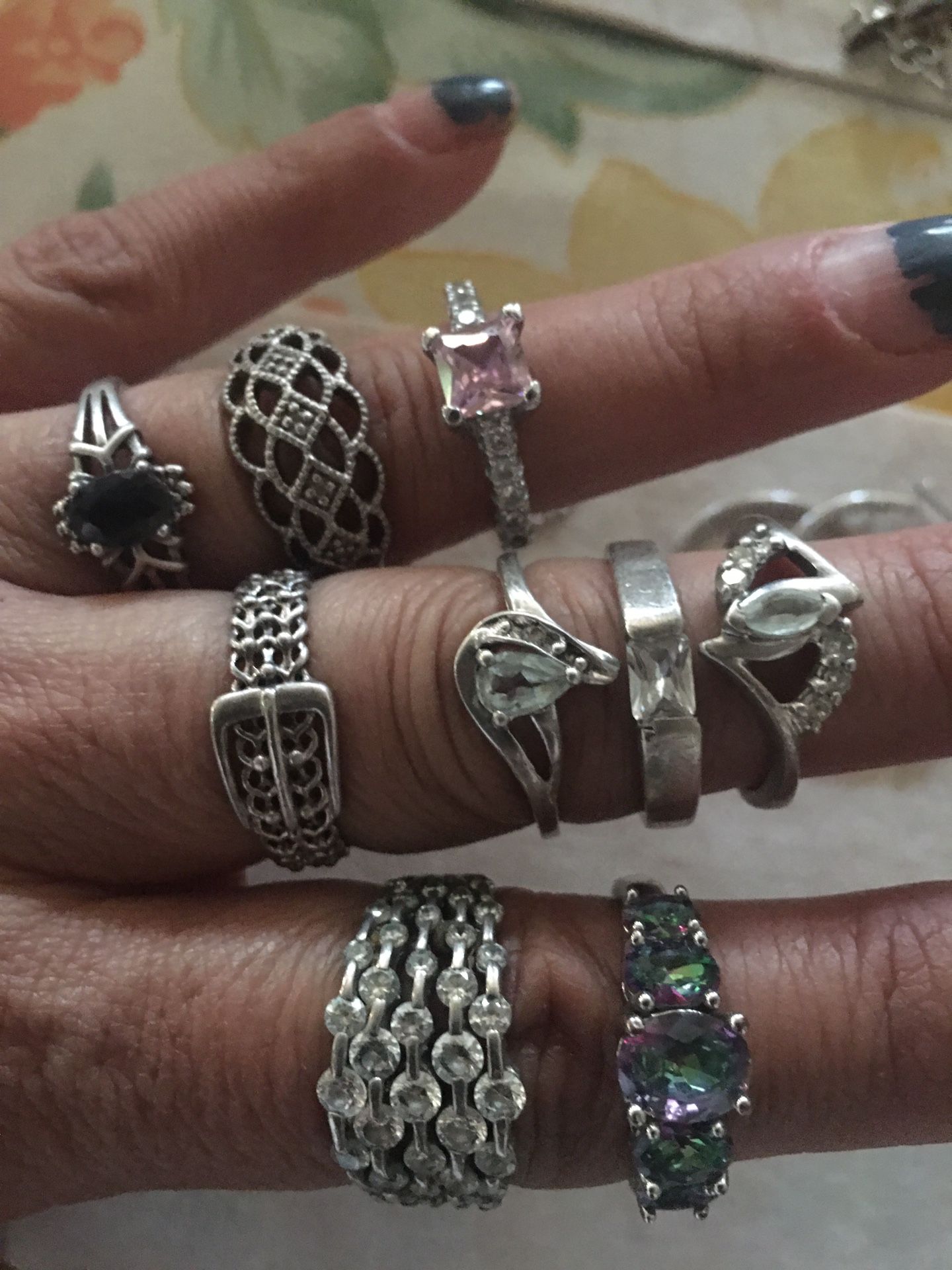 Sterling Silver Rings Size 7 -71/2