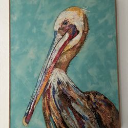 Colorful coastal pelican picture