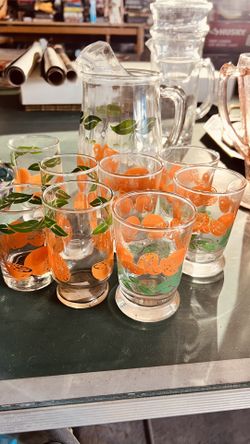 Vintage Pitcher And Glass Set