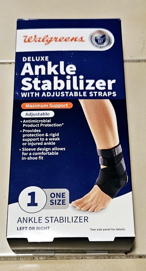 WALGREENS DELUXE ADJUSTABLE ANKLE STABILIZER