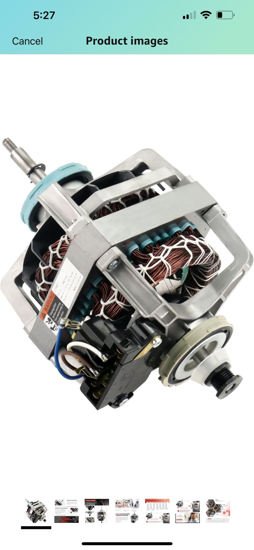 0EM 279827 Dryer Drive Motor with Pulley  Compatible with MayTag Kitchenaid Kenmore Whirlpool Dryer Motor 