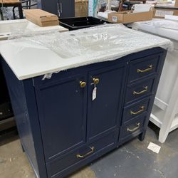 Sale $295 All 36” Newly Assembled Solid Wood Frame Bathroom Vanity Storage With Sink