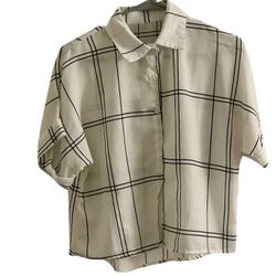 Plaid Short Sleeve Button-Up Shirt