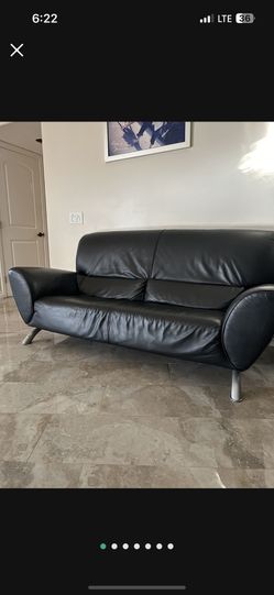 Italian Leather Loveseat And Chair