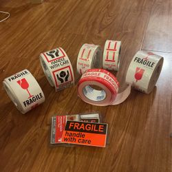 Fragile And  Handle With Care And This End Up Tape 