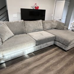 2pc Sectional Right Arm Chaise Sofa 