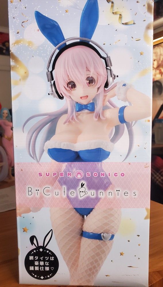 Giant Super Sonico BiCute Bunnies Blue Rabbit Sexy Anime Girl Figure