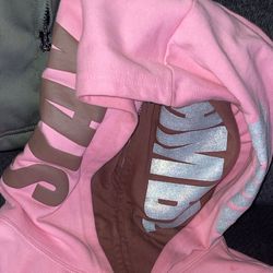 Pink And Brown Humble Hoodie Double Hood