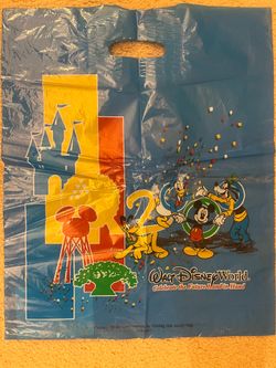 Vintage Disney Mickey Mouse Year 2000 Plastic Shopping Bag