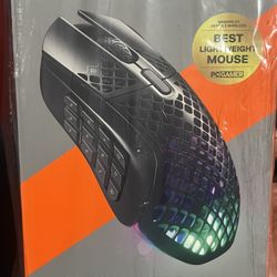 SteelSeries - Aerox 9 Wireless Ultra Lightweight Honeycomb Water Resistant RGB Optical Gaming Mouse With 18 Programmable Buttons - Wireless - Black