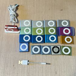 Lot Of 17 iPod Shuffle 2/4th Gen w/Charg Model:1337,1204 UNTESTED Read Info Blw