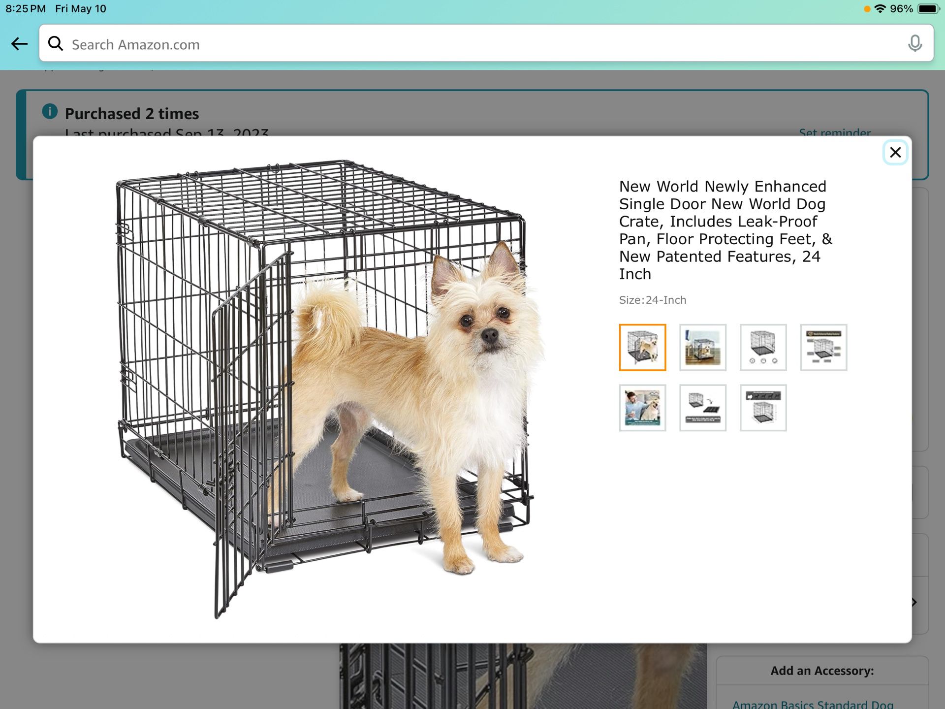 24” Dog Crate With Pan (2)
