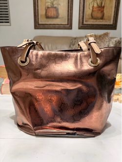 Michael Kors Metallic Tote Bag – Bronze/Rose Gold