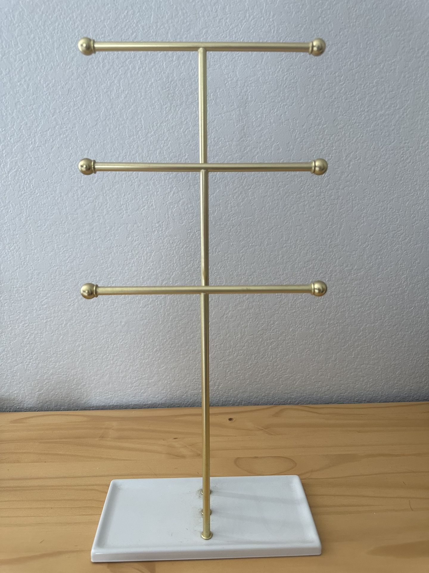 Gold White Necklace Organizer Holder Rack 